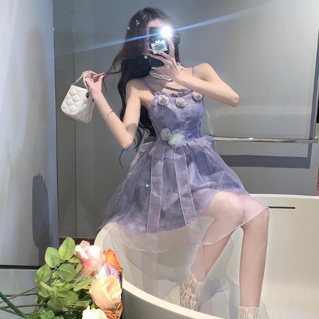 Đầm Hai Dây Thời Trang Mùa Hè 2023 Phong Cách Pháp Cổ Điển Quyến Rũ Dành Cho Nữ