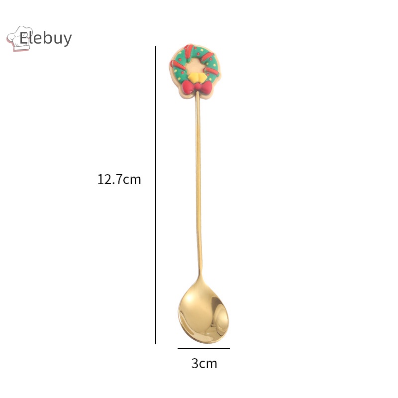 Bộ 2 Muỗng Nĩa Bằng Thép Không Gỉ Hình Cây Thông Giáng Sinh