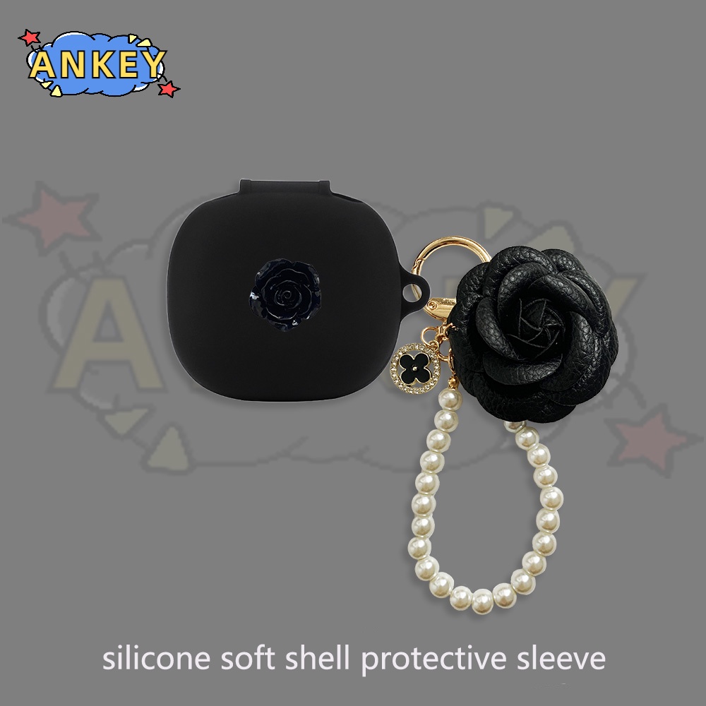 For Samsung Galaxy Buds FE / Buds 2 Pro / Buds Live Case White Angel Earphone Silicone Earbuds Soft Protective Headphone Cover Headset Skin with Pendant
