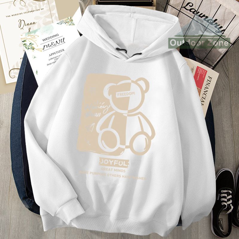Áo hoodie In Hình Gấu Thời Trang Xuân Thu 2023 Mới Cho Nam