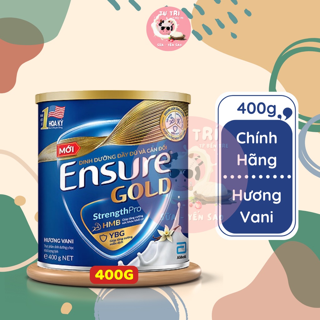 Sữa bột Ensure Gold Abbott (HMB + YBG) 400g hương Vani