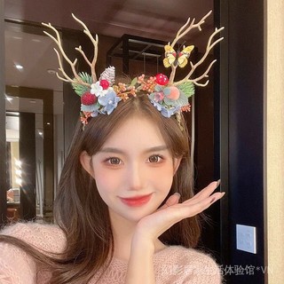 Christmas headdress antler headband online celebrity elk luminous headband Mori fairy photo dress Christmas ornament 6MMU