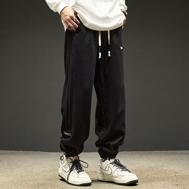 Quần Thể Thao Rút Dây Dáng Rộng Phong Cách Đường Phố Nhật Bản Thời Trang Thu Đông Dành Cho Nam