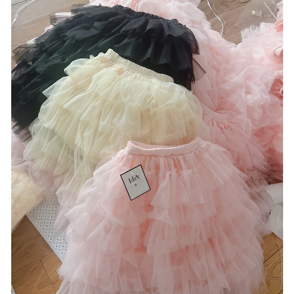 SIZE ĐẠI 12-30KG: Đầm bé gái, Chân váy ren nhiều tầng, điệu đà cho bé gái - CVR