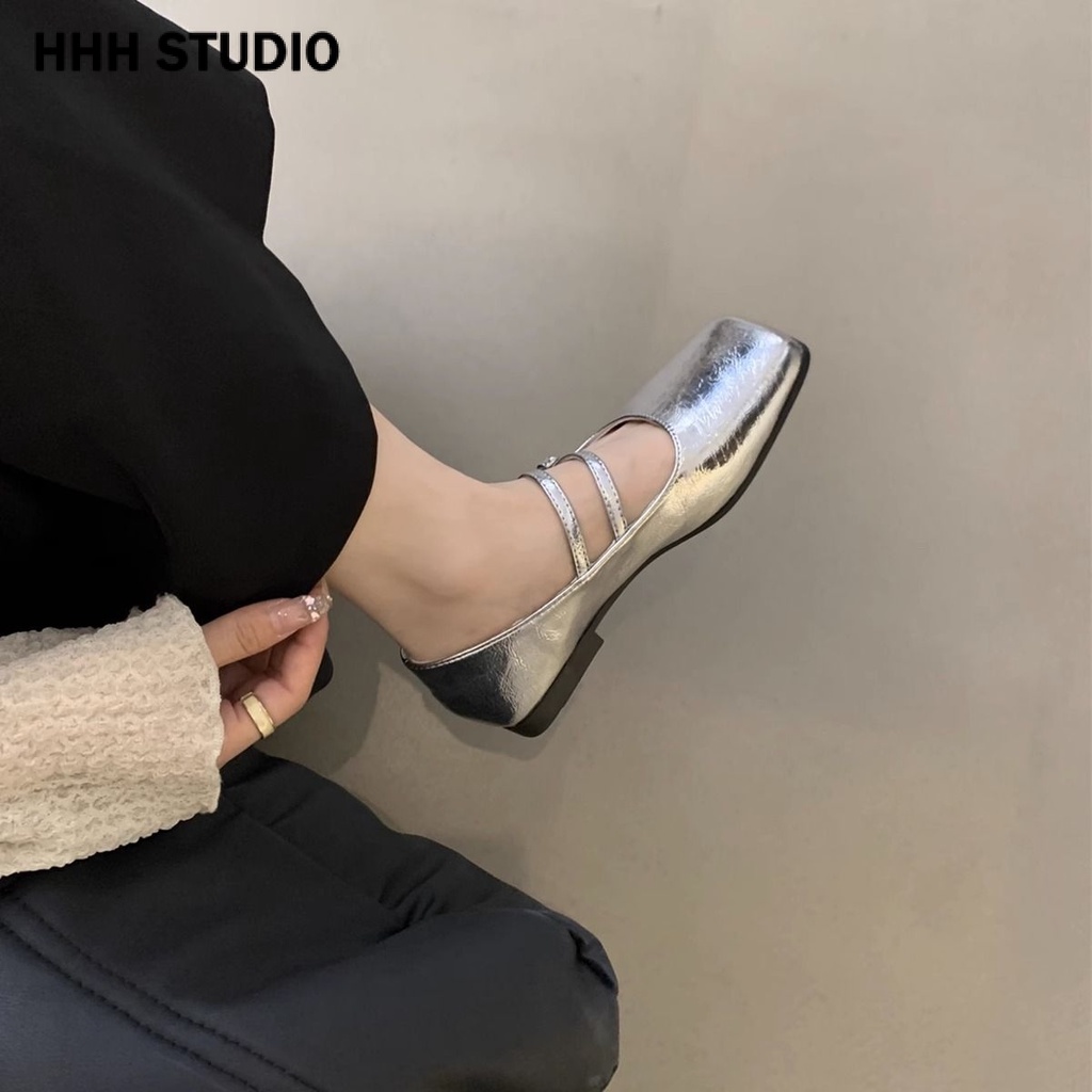 HHH  Giày Mary Jane Lolita đế cao Giày Búp Bê Đế da mềm  Linh hoạt Đế chống trơn trượt Thấm hút mồ hôi Phối màu tinh tế FLF23A0SOR 43Z231025