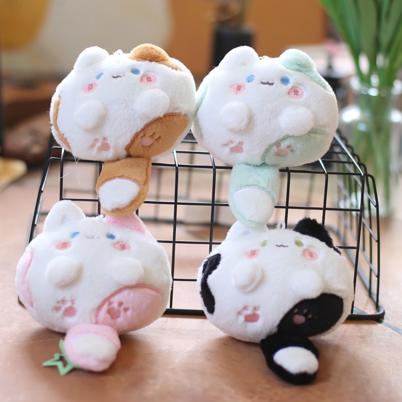 Móc Khóa Mèo Bông Đuôi Có Còi Dễ Thương Mềm Mại - HSU