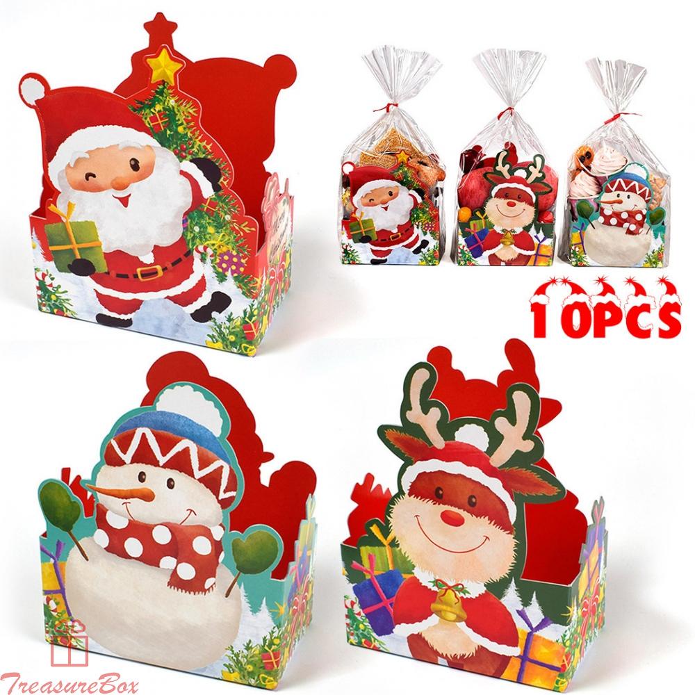Santa Claus Theme Candy Storage Boxes Pack of 10 for Christmas Celebrations