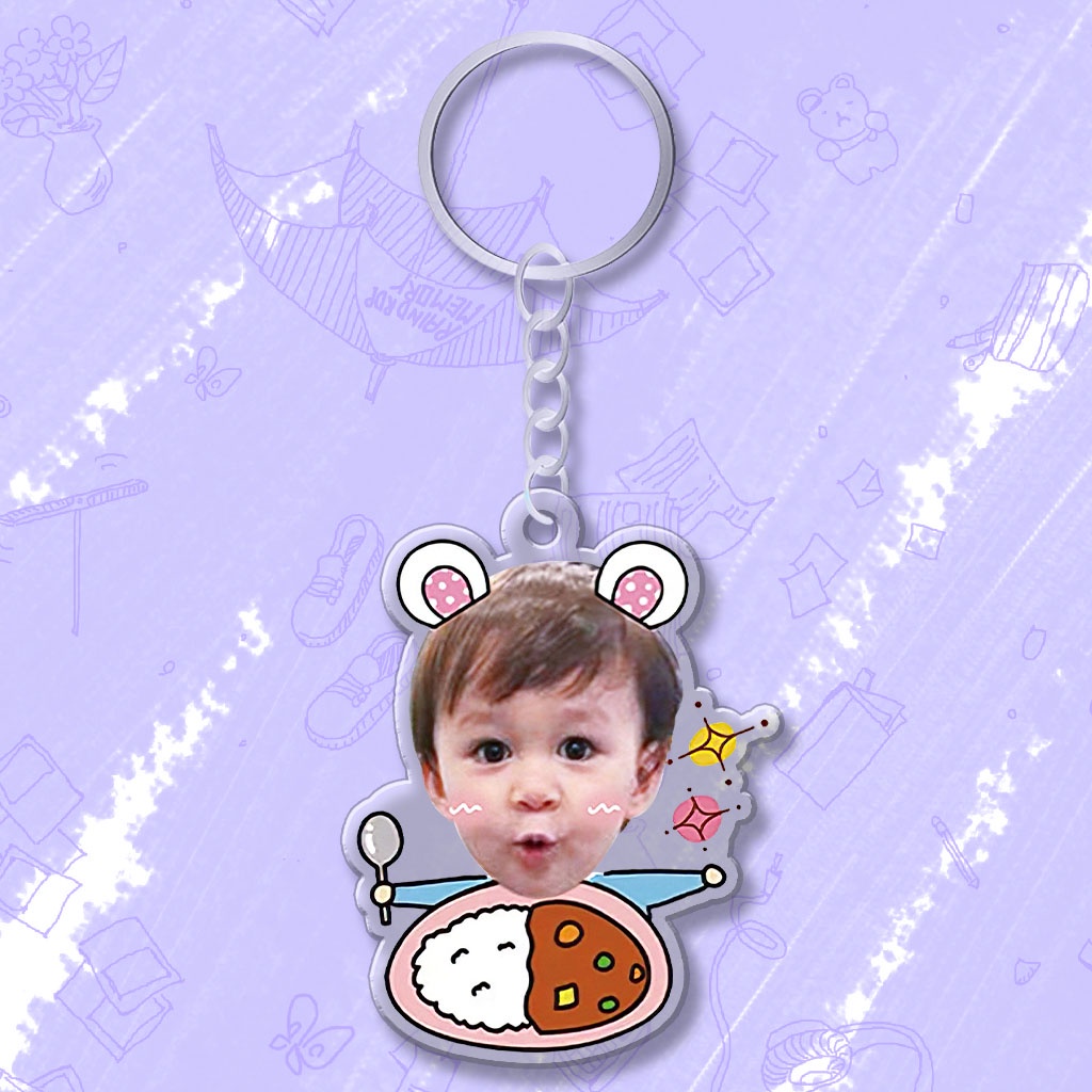 Móc chìa khóa đáng yêu cho bé cắt ảnh theo yêu cầu in hình cute