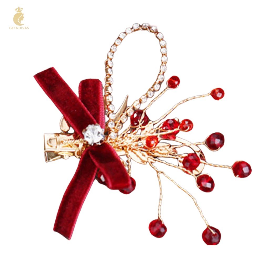 Kẹp Tóc Nhung Chống Trượt Phong Cách vintage Cho Cô Dâu