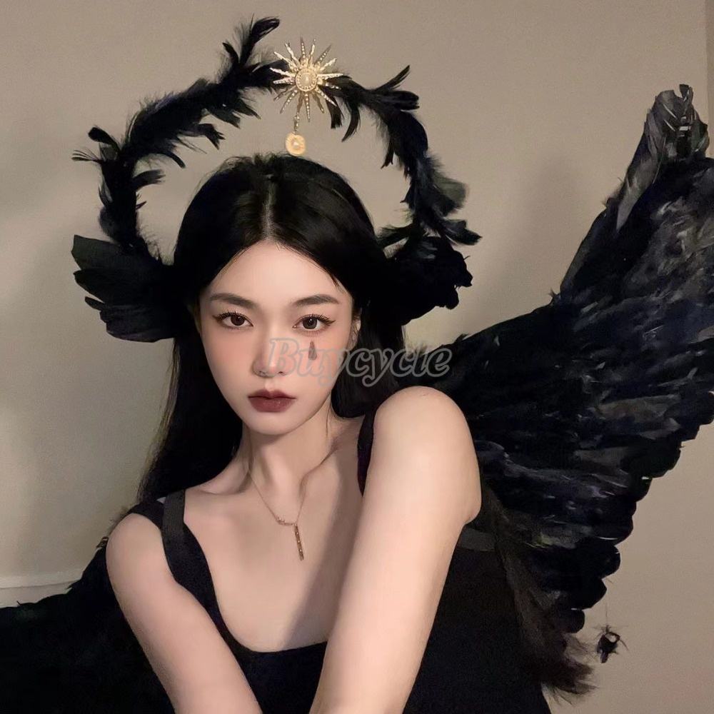 Thời Trang Băng Đô Cài Tóc Hình Đôi Cánh Thiên Thần Màu Trắng Cho Nữ