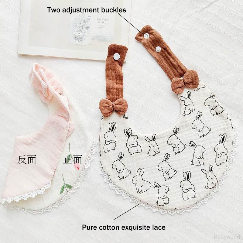 Khăn Lau Cho Bé Gái Sơ Sinh Bằng Vải cotton In Họa Tiết Nơ