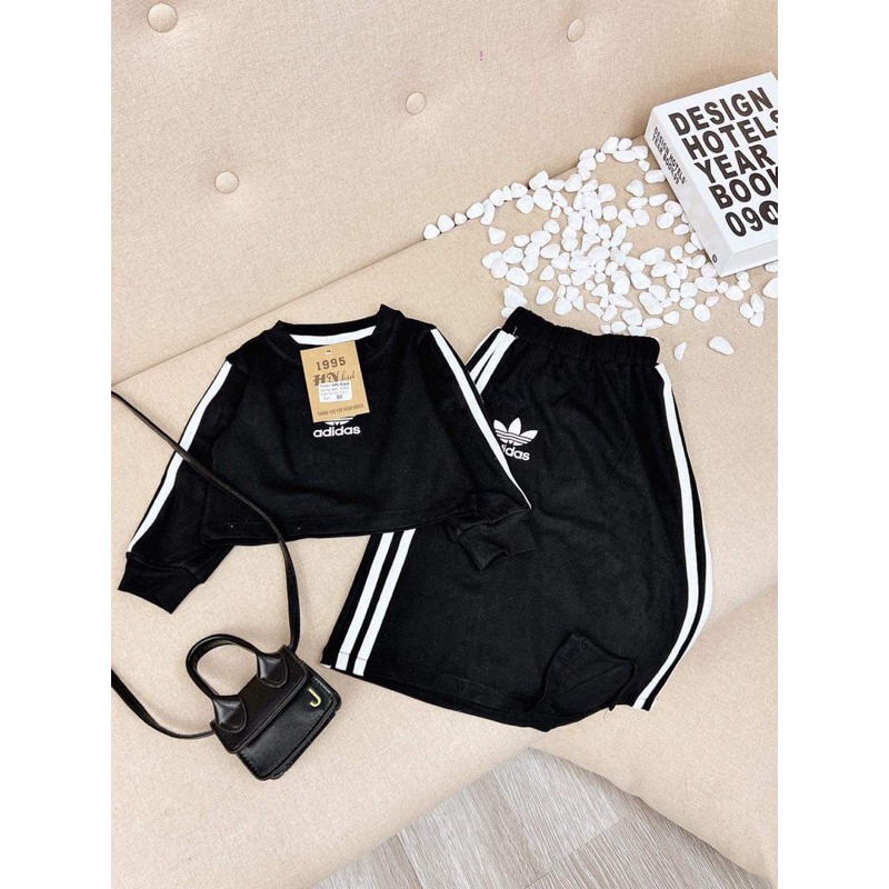 Set áo dài tay kèm chân váy dài cho bé gái 10-30kg