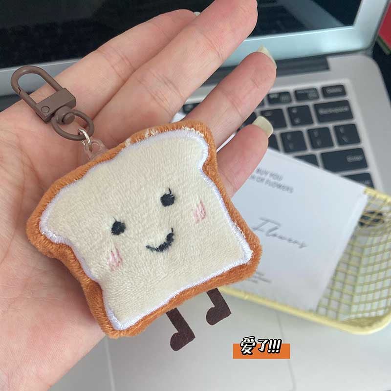 Móc Khóa Hình Bánh Mì Nhồi Bông Dễ Thương