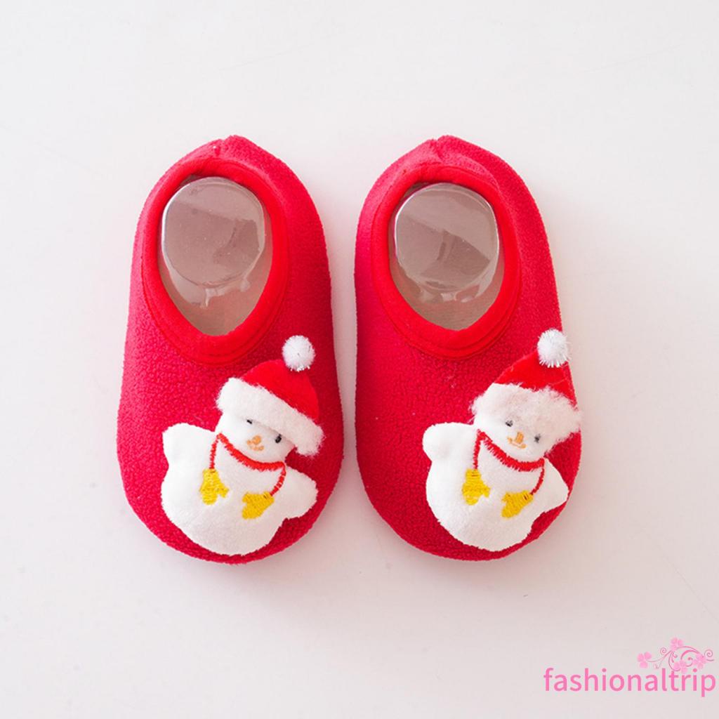 Giày Dạng Vớ In Họa Tiết Giáng Sinh Hoạt Hình 3d Cho Bé Sơ Sinh