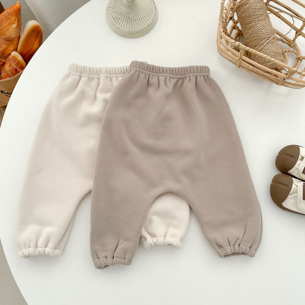 Quần harem Dáng Rộng Bằng Lông Cừu Có Túi Lớn Phong Cách Hàn Quốc Đơn Giản Mùa Thu Đông Dành Cho Trẻ Sơ Sinh Jof77