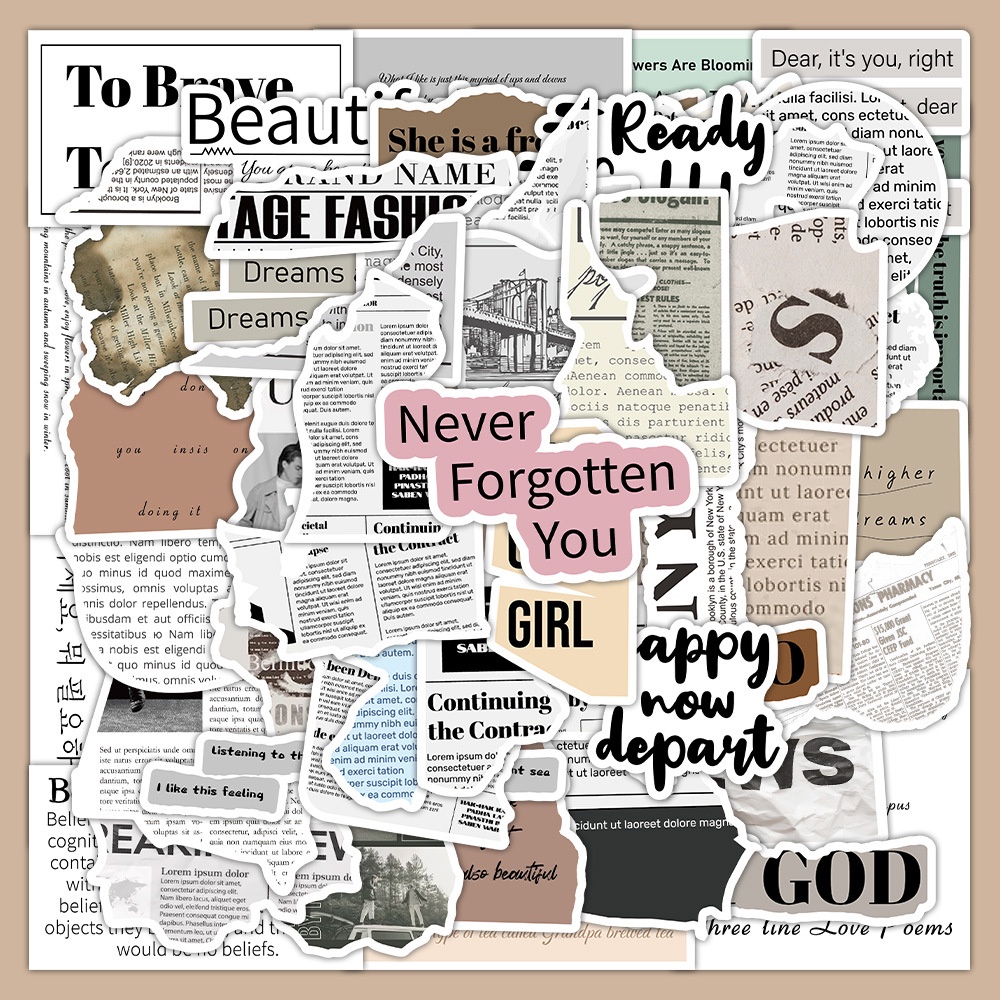 Bộ 60 Miếng Dán In Họa Tiết graffiti Trang Trí Mũ Bảo Hiểm / Xe Đạp / Túi Đựng Bút