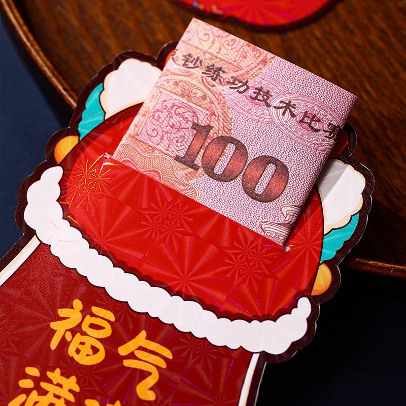 2024 cny Túi Đựng Tiền May Mắn Màu Đỏ Rồng Hoạt Hình angpao Quà Tặng