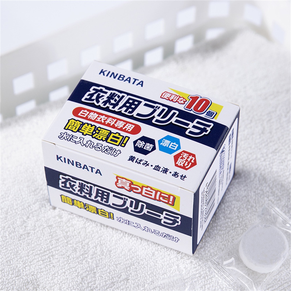 ♕ Đóng gói độc lập Bột giặt Quần áo Viên sủi bọt tẩy trắng Gói gia đình Sản phẩm phòng tắm Viên sủi 10 gói Máy làm sạch cổ áo sơ mi trắng