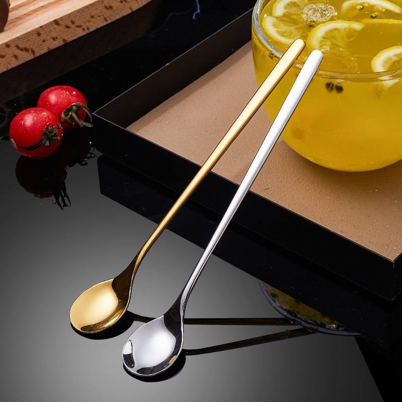 Thìa inox tay cầm dài thìa cà phê chất lượng cao thìa khuấy gia đình