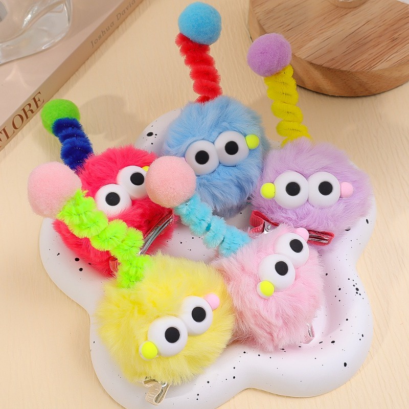 Kẹp Tóc Hình Quái Vật Mắt To Nhồi Bông Dễ Thương Sáng Tạo Vui Nhộn Cho Nữ