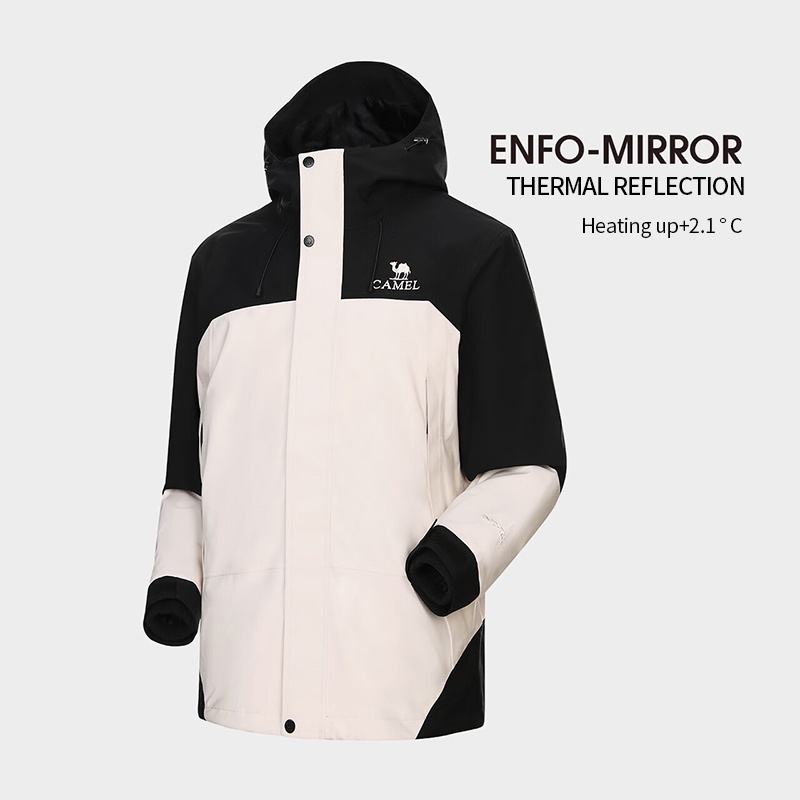 CAMEL SPORTS Áo Khoác Thể Thao Có Nón Tháo Rời Được Chống Thấm Nước Cho Nam Nữ