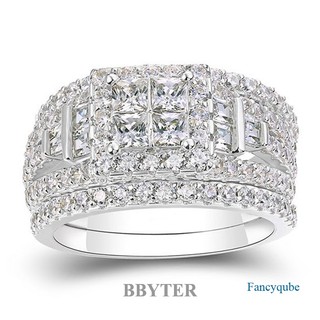Nhẫn cưới đính đá zircon sang trọng cho nữ