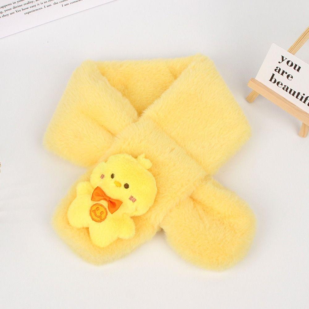 Leota Khăn Choàng Lông Thỏ Giả Dày Dặn Màu Trơn Giữ Ấm Mùa Đông Cho Bé