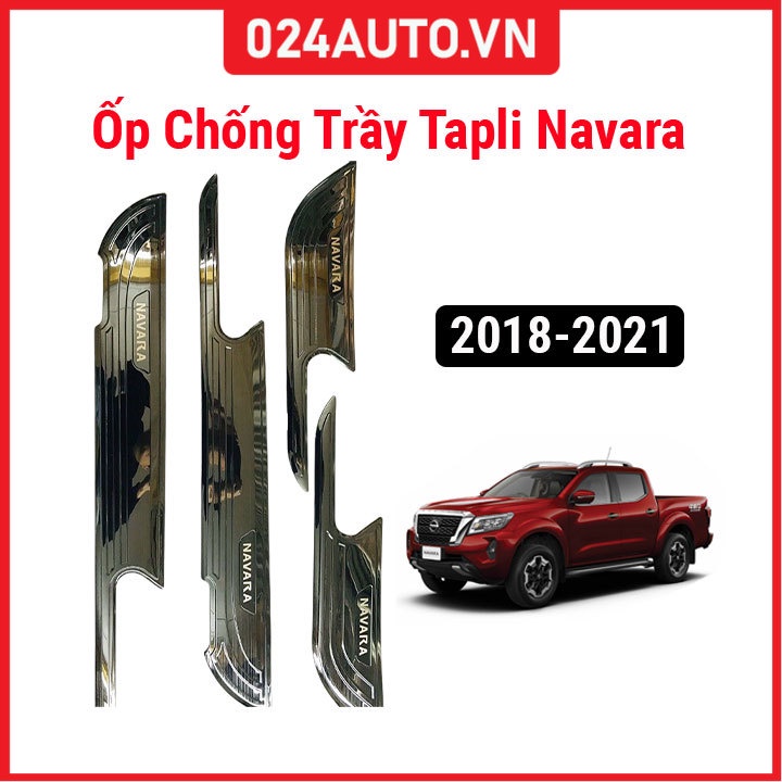 Bộ ốp tapli Navara 2018-2021 vân titan chống xước va đập khi mở cửa và làm đẹp xe