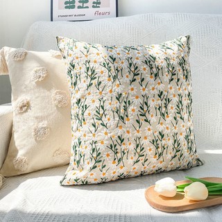 【Hàng Có Sẵn】Gối Tựa Lưng Thêu Hoa Cúc Nhẹ Nhàng Nổi Tiếng b & b Có Thể Giặt Được