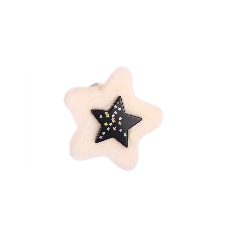Kẹp Tóc Hình Ngôi Sao Bằng Lông Nhung Mềm Mại Dễ Thương Xinh Xắn
