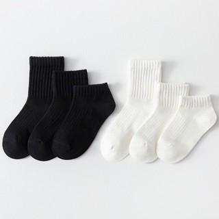 Set 4 đôi Tất Basic màu trắng đen cho bé cổ ngắn cao lửng qua mắt cá chân Baby City