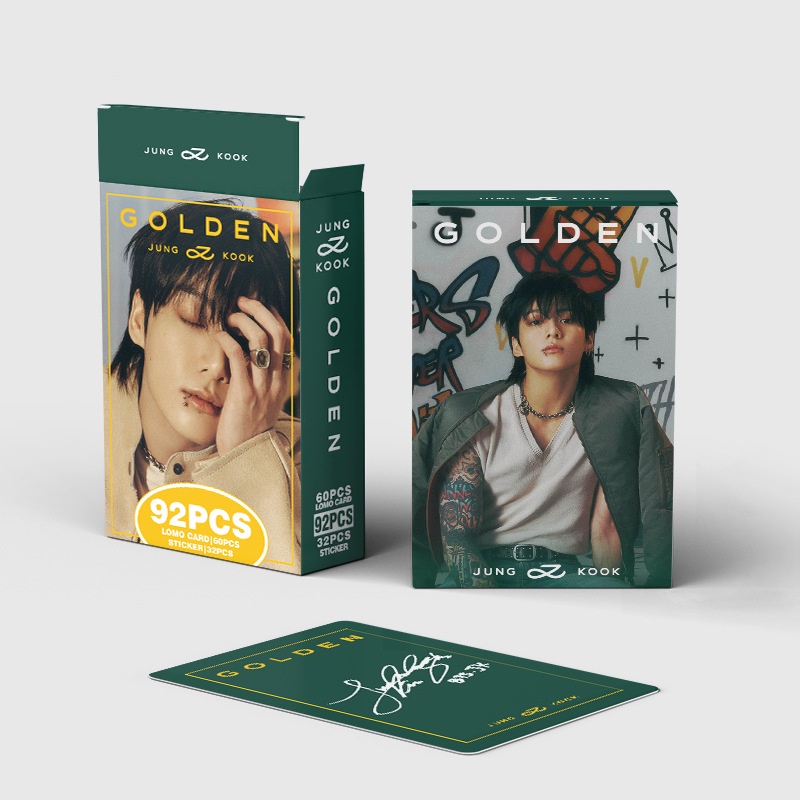 BTS JUNGKOOK Album GOLDEN Photocard Lomo Card Postcard Sticker