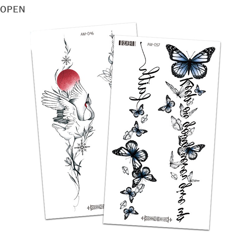 Op Hình Xăm Dán Tạm Thời Họa Tiết Hoa Động Vật Vẽ Tay Ngực Cánh Tay vn