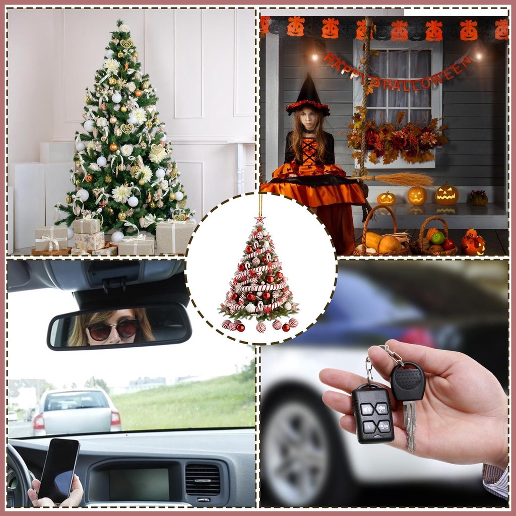 Phụ Kiện Trang Trí Cây Thông Giáng Sinh Bằng acrylic 2d Hai Mặt Dễ Thương