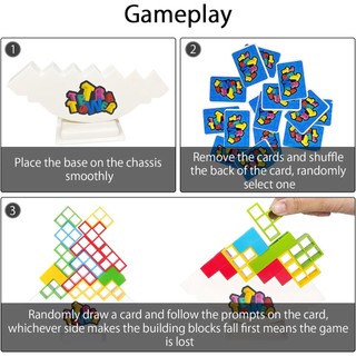 3D PUZZLE STACK BLOCKS TETRA TOWER BALANCE GAME RUSSIAN BUILDING BRICKS STACKING BLOCKS ASSEMBLY FAMILY PARTY BOARD TOYS KIDS