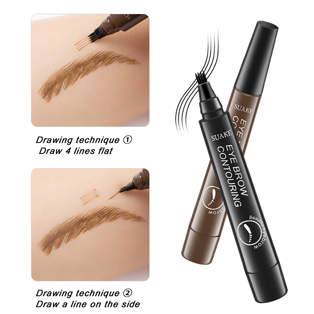Bút Chì Kẻ Lông Mày 4 điểm SUAKE Maquillajes Para Femme Bút Kẻ Lông Mày Dạng Lỏng Không Thấm Nước Trang điểm Mỹ Phẩm Lâu Trôi Bút Chì Kẻ Lông Mày Microblade.