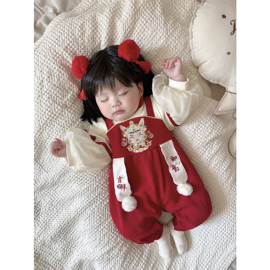 BODY THẦN TÀI TRUNG HOA COTTON KÈM KẸP TÓC