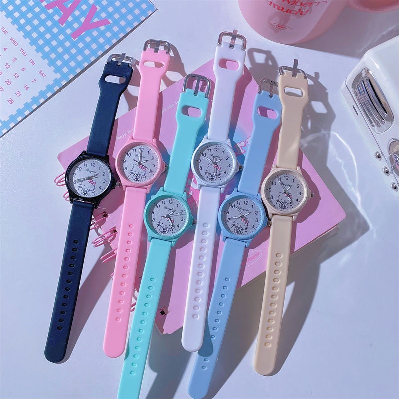 Mới Đồng Hồ Đeo Tay Họa Tiết hello kitty Dễ Thương Cho Học Sinh Tiểu Học