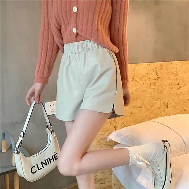 Quần Short Da Lưng Cao Dáng Rộng Màu Trơn Cỡ Lớn Thời Trang Cao Cấp Cho Nữ