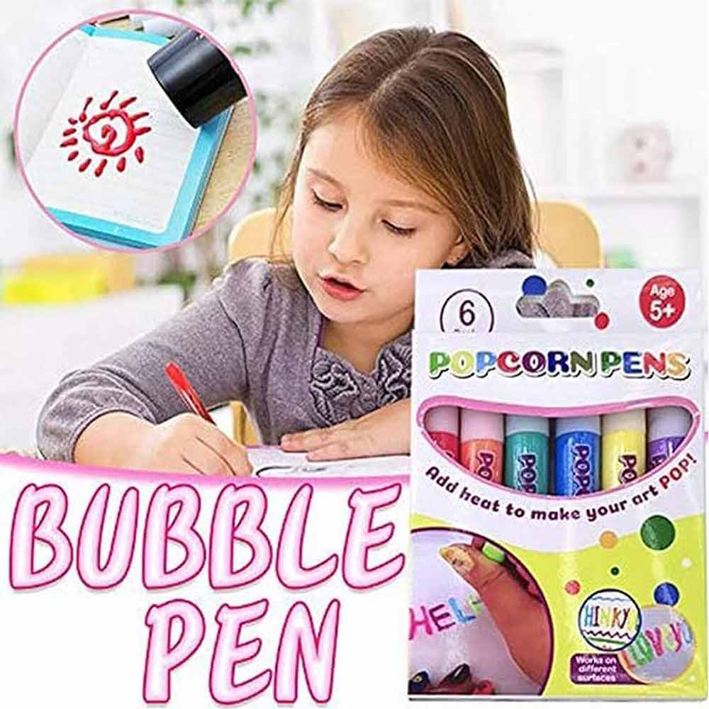 Magic Puffy 3D Art Pens -Ink Puffs Up Like Popcorn_Just Use Hairdryer