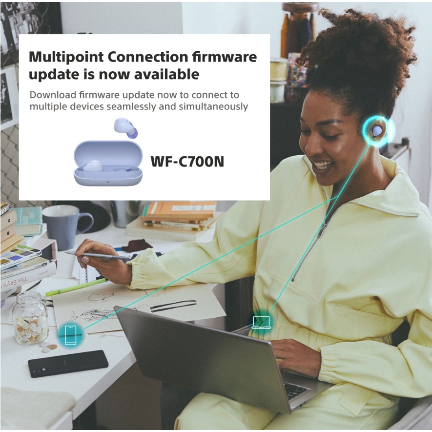 Tai Nghe Nhét Tai Không Dây wf-c700n Kết Nối bluetooth Âm Thanh hifi stereo Chống Nước