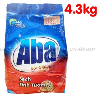Bột giặt nhiệt Aba sạch tinh tươm túi 4.3kg