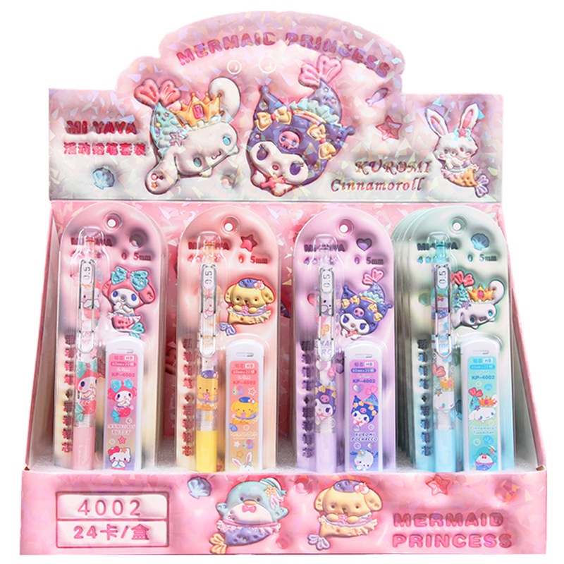 Sanrio Hộp Bút Chì Tự Động 3d 0.5mm In Họa Tiết kuromi my melody cinnamoroll Dễ Thương