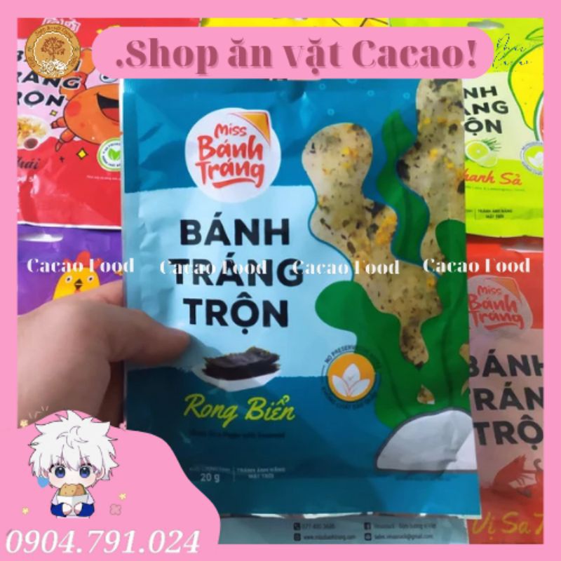 COMBO 20 BỊCH BÁNH TRÁNG TRỘN MISS VỊ PHÔ MAI/CHANH SẢ/GÀ QUAY/RONG BIỂN/SA TẾ BÒ/SA TẾ TÔM 20Gram Vinasnack