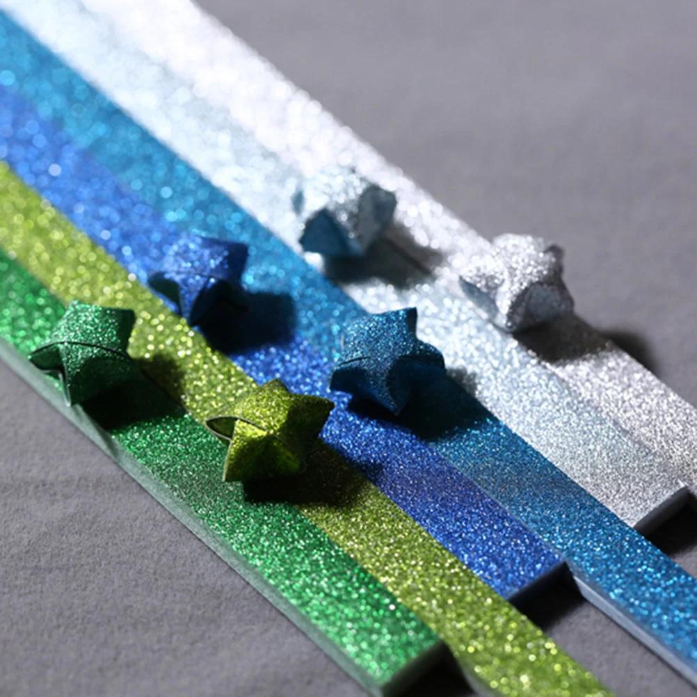 Bộ 20 Tờ Giấy Xếp oragami Họa Tiết Ngôi Sao Lấp Lánh Phát Sáng diy