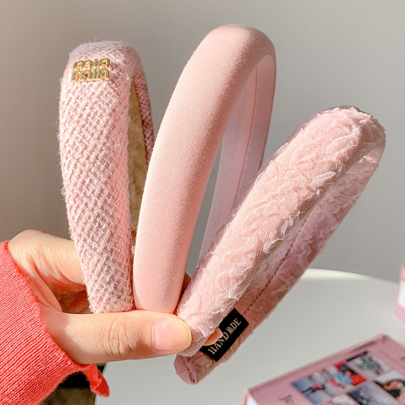 Băng Đô Cài Tóc Rửa Mặt Màu Hồng Dễ Thương Thời Trang Hàn Quốc