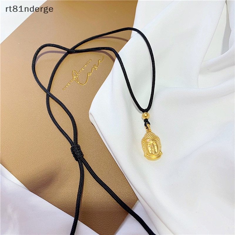 Ge Vòng cổ Vàng 24k Mặt Phật Giáo Tinh Tế Màu Đen