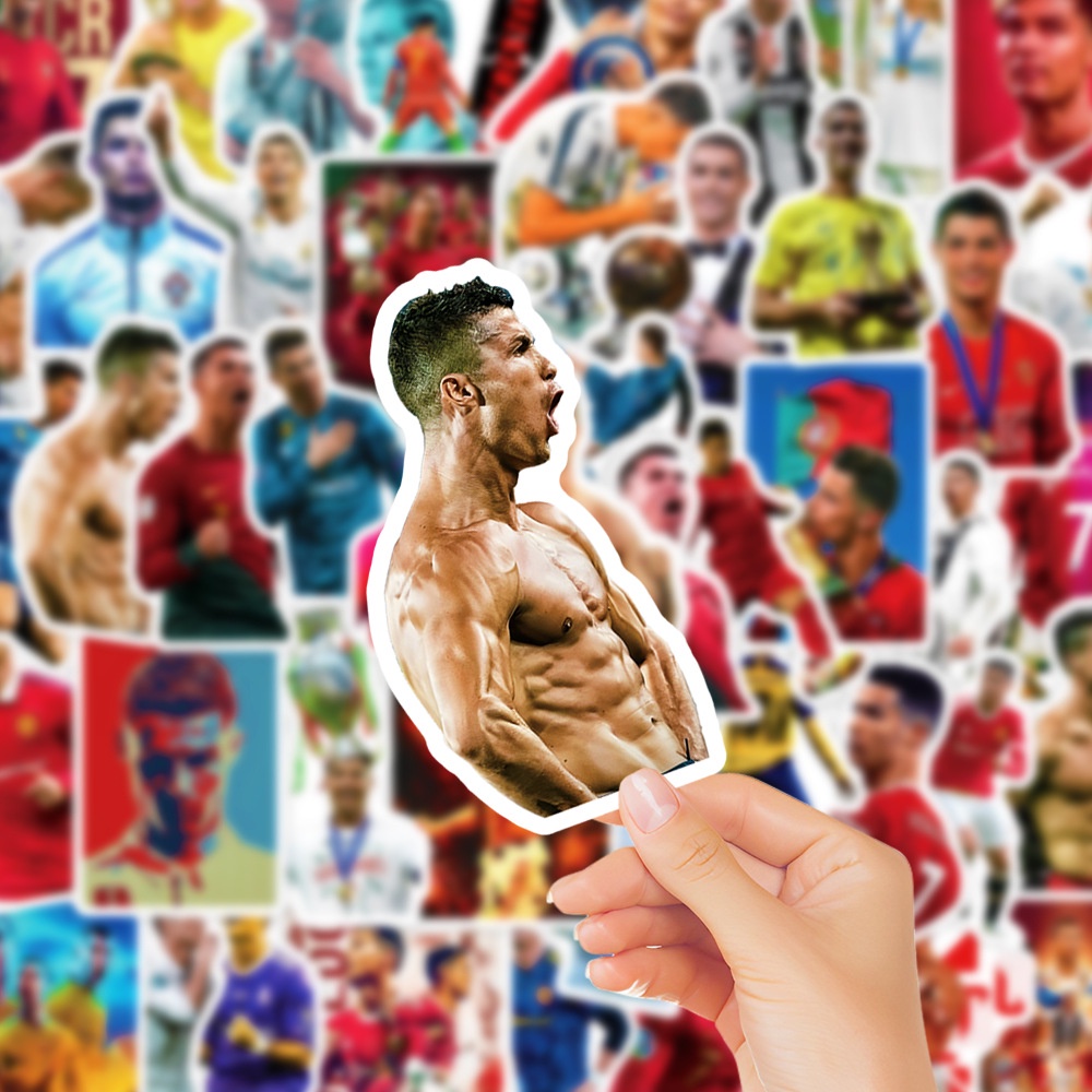 J· Hình Dán Chống Nước Cristiano Ronaldo Thể Thao Mũ Bảo Hiểm Máy Tính Xách Tay Hành Lý Dán Thiết Lập, 50 tờ