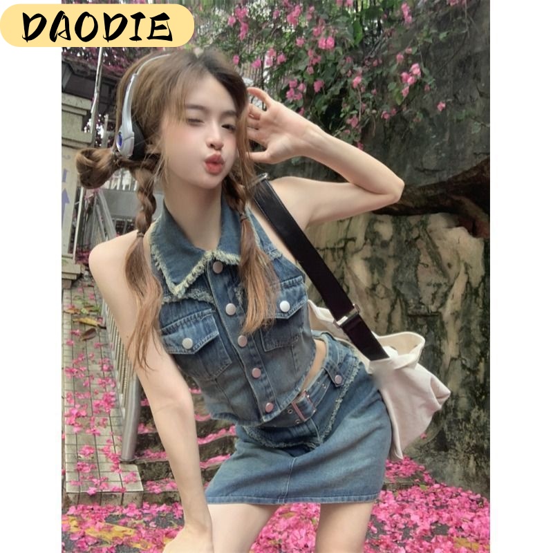 DAODIE áo croptop áo croptop nữ Thiết kế ít người cao eo slim hottie ngắn áo khoác 2023 NEW JL1203