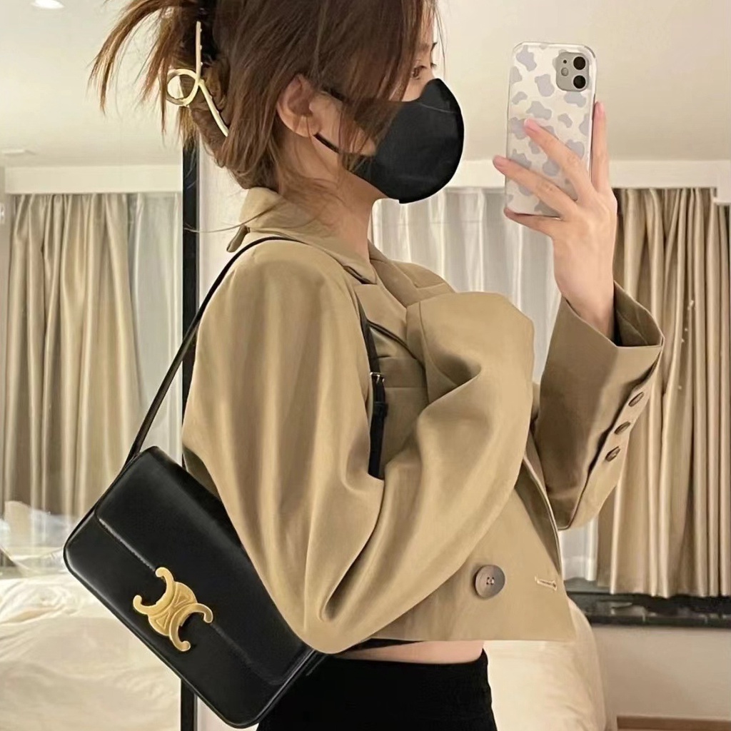 Túi Xách Nữ Đeo Chéo Thời Trang Hình Vuông Nút Kim Loại Có Thể Điều Chỉnh Phong Cách hàn quốc bubblu26.vn